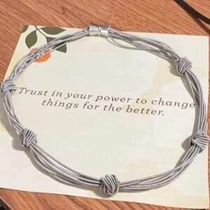 Silver Knot Multi-Strand Collar Necklace with magnetic closure